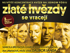 Na megakoncertu „Zlaté hvězdy se vracejí“ zazpívá Pavel Vítek, Dalibor Janda a další