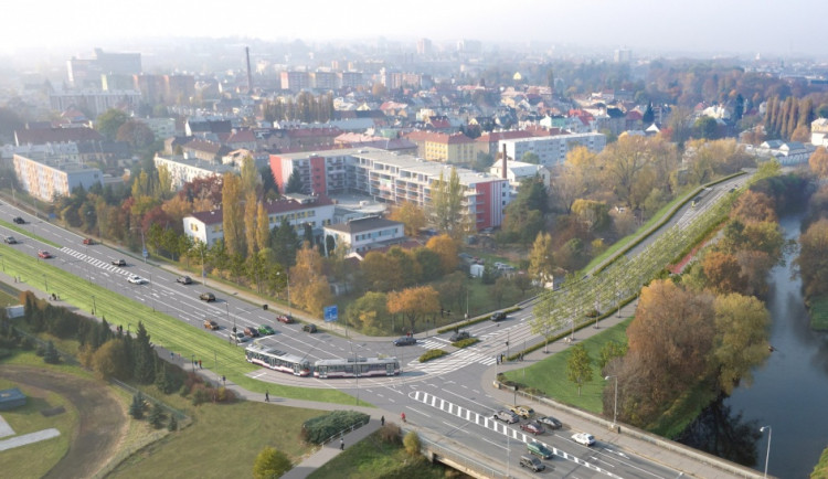 vizualizace tramvajové tratě - Jižní spojka (zdroj www.olomouc.eu)