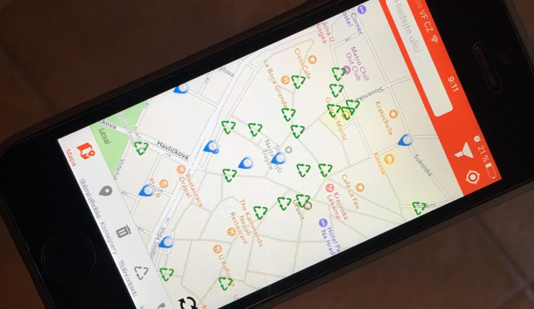 Mobilní aplikace Třídení odpadu v Olomouci