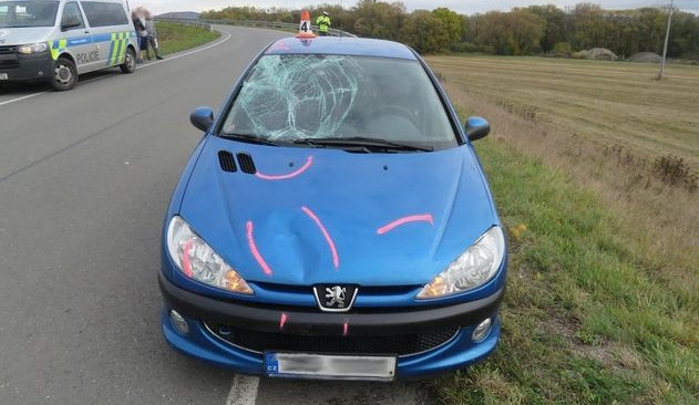 Řidič přejel se svým autem do protisměru, kde srazil seniorku na kole