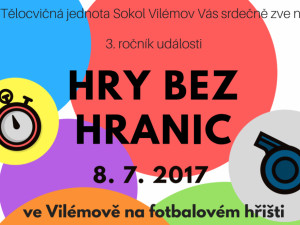Hry bez hranic nabídnou netradiční sportovní zábavu. Třetí ročník hostí obec Vilémov