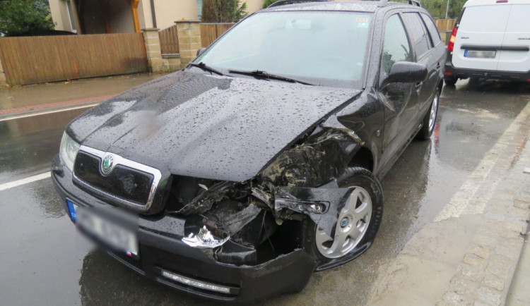 Bagrista radlicí zdemoloval protijedoucí auto