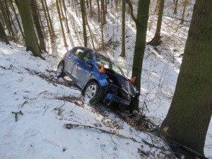 Devatenáctiletý řidič jel moc rychle a narazil do stromu, skončil v nemocnici