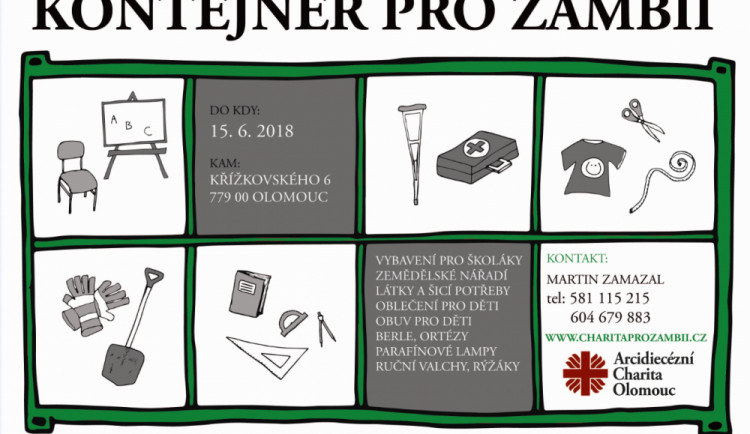 Olomoucká charita vyhlásila materiální sbírku Kontejner pro Zambii. Lidé můžou pomoci tamním dětem