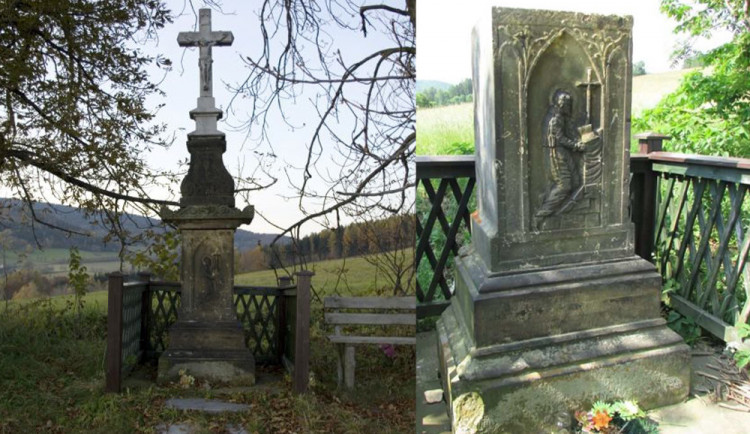 Policie pátrá po zloději, který ukradl kamenný kříž a způsobil škodu za 200 tisíc