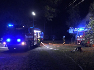 Téměř šedesát hasičů zasahovalo u požáru rodinného domu. V plamenech uhynula domácí zvířata