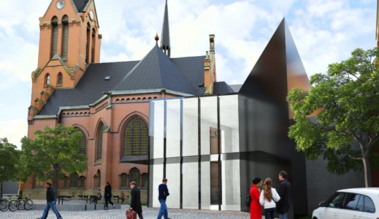 FOTO: U Červeného kostela v Olomouci vyroste moderní přístavba