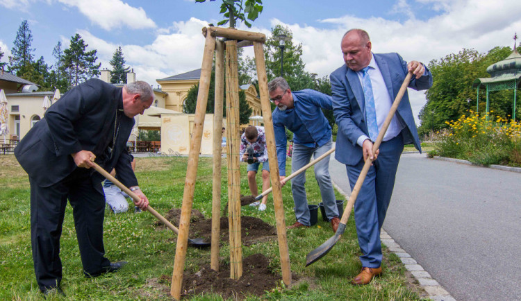 Lípu, která připomíná Rudolfa Jana, zasadil hejtman Okleštěk s primátorem Žbánkem