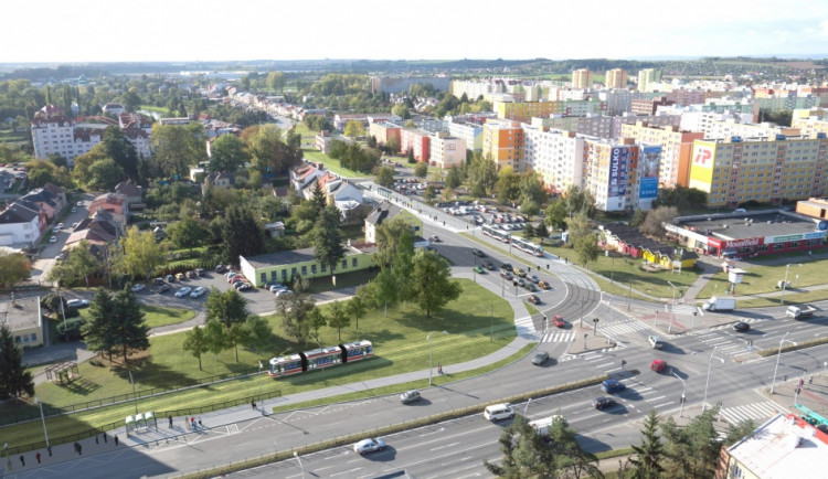 Vizualizace tramvajové tratě směrem na Nové Sady