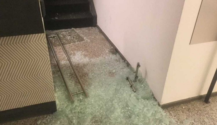 Vandal rozbil skleněné dveře v budově univerzity. Strážníci pachatele dopadli během několika minut