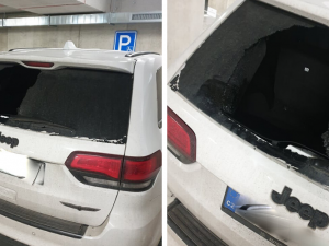 FOTO: V podzemních garážích u novostaveb nedaleko heliportu chtěl někdo vykrást luxusní auta