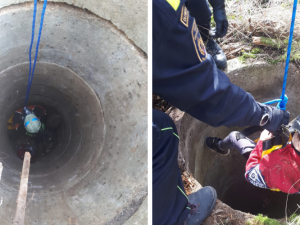 FOTO: Hasiči zachraňovali malého chlapce, spadl do pětimetrové studny