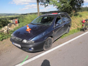 Řidička nezvládla jízdu a skončila v božích mukách, nehoda se obešla bez zranění