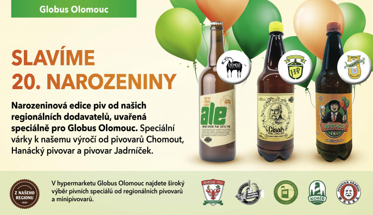 Olomoucký Globus slaví 20 let. Regionální pivovary mu uvařily speciální narozeninová piva