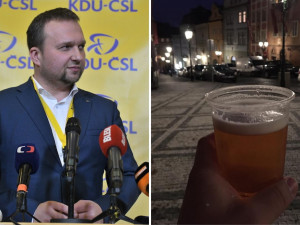 Poslanec Marian Jurečka pil pivo na veřejnosti a fotkou se pochlubil na sociálních sítích. Porušení opatření si neuvědomil