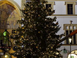 FOTO: Olomoucký vánoční stromeček se rozsvítil. Podívejte se, jak letos vypadá