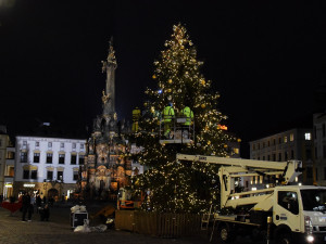 FOTO: Olomoucký vánoční stromeček se rozsvítil. Podívejte se, jak letos vypadá