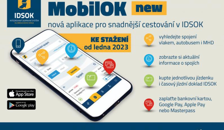 Nová mobilní aplikace usnadní cestování veřejnou dopravu v Olomouckém kraji