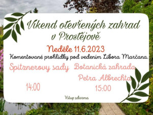 Prostějovský Víkend otevřených zahrad láká na komentované prohlídky a jedinečnou Botanickou zahradu