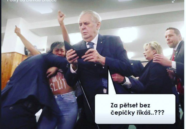FOTOGALERIE: Zeman a aktivistka. To nejlepší z řádění internetových vtipálků