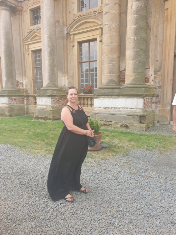 Jan Saudek se ženou na výstavě v Plumlově na zámku