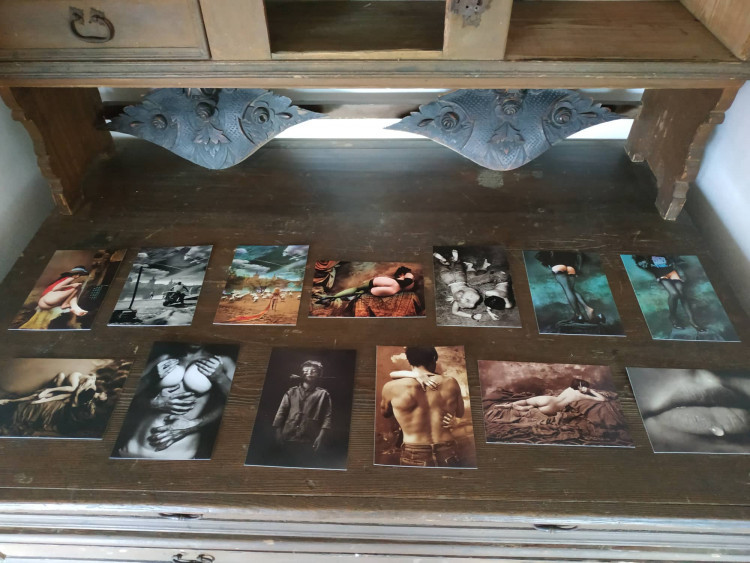 Jan Saudek se ženou na výstavě v Plumlově na zámku